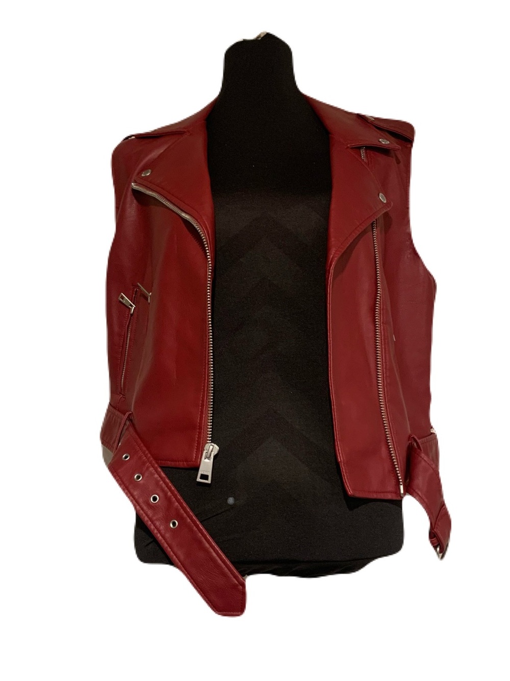 Levi's Red Faux Leather Moto Vest